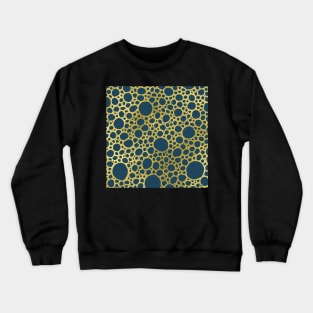 Gold Have Blue Hand Drawn Geometric Jewel Tone Circles Pattern Crewneck Sweatshirt